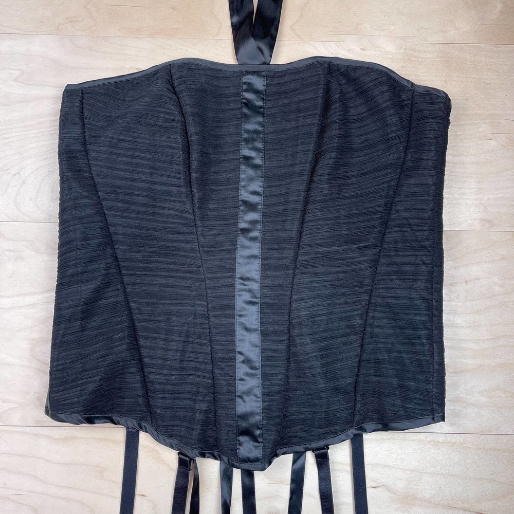 Vintage Y2K Frederick's of Hollywood Black Back Lace Up Corset - Picture 5 of 10